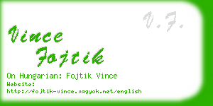 vince fojtik business card